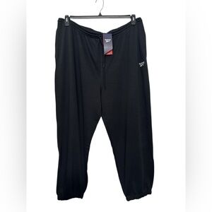 Reebok Black Jogger Sweatpants with Elastic Cuffs
